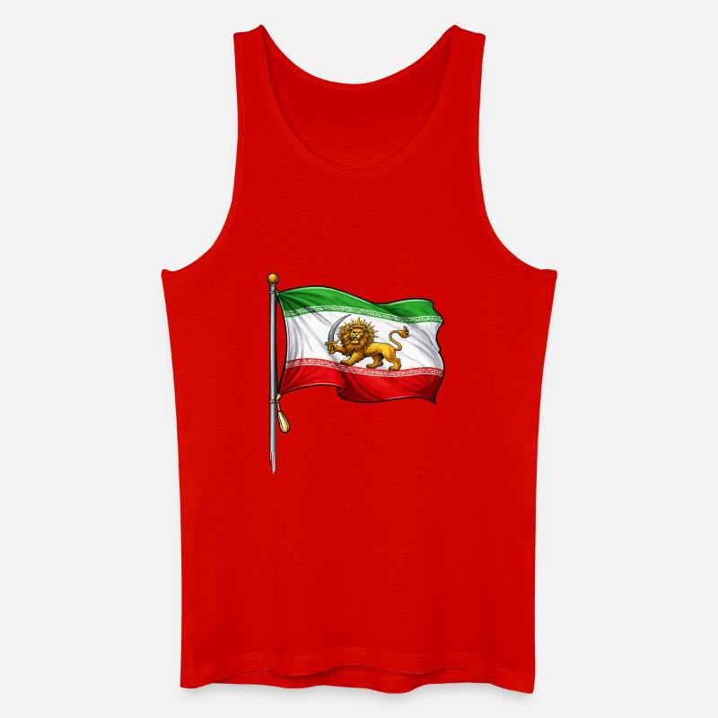 Löwe Schwert Iran Flag - Männer Bio Tank Top - Rot