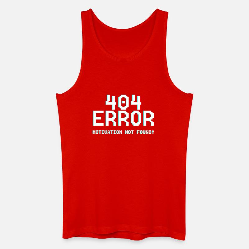 404 Fehler Motiv Glitch-Design - Männer Bio Tank Top - Rot