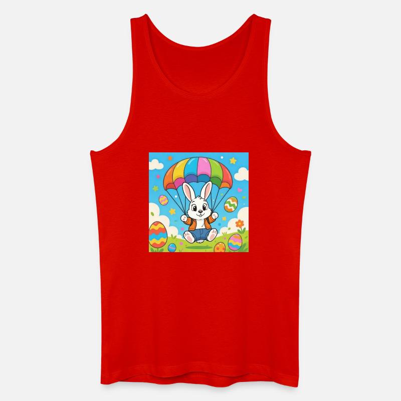 Osterhase mit Fallschirm - Männer Bio Tank Top - Rot