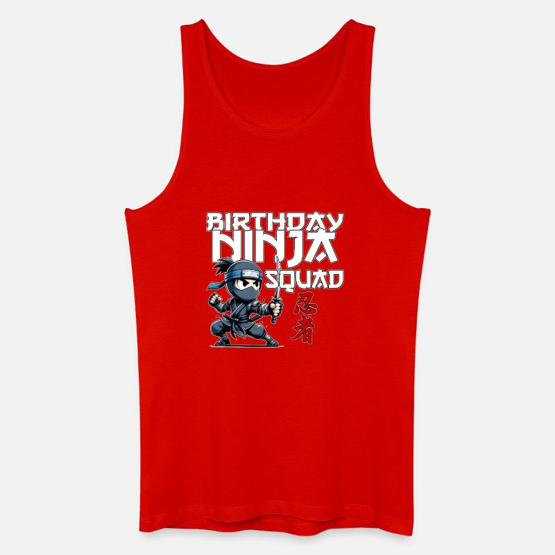 Birthday Ninja Squad Compleanno Lustig - Männer Bio Tank Top - Rot