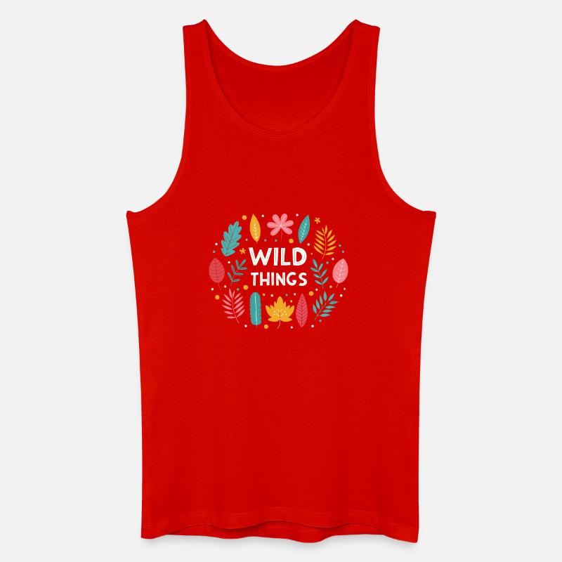 Wild Things Blumenmuster - Männer Bio Tank Top - Rot
