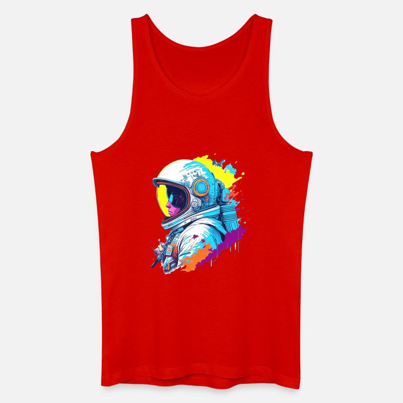 Astronaut Farbspritzer Illustration - Männer Bio Tank Top - Rot