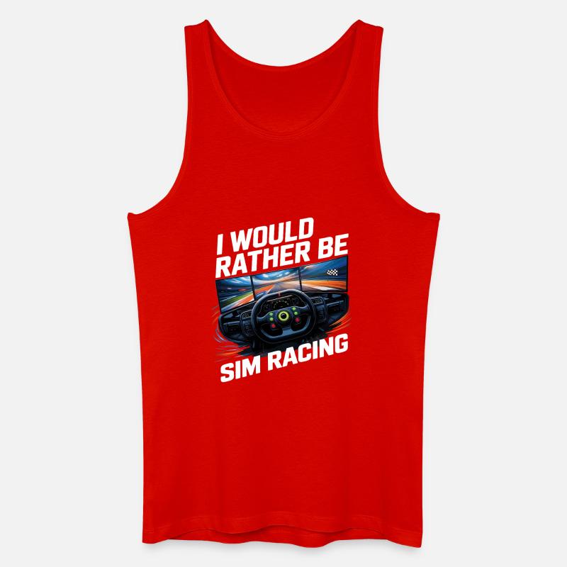 I'd rather do sim racing - Men’s Organic Tank Top - red