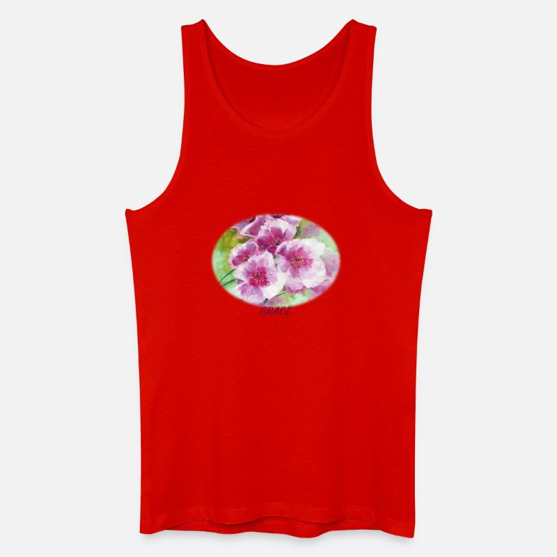 Grace – Lebendige Frühlingsblüten-Ellipse - Männer Bio Tank Top - Rot