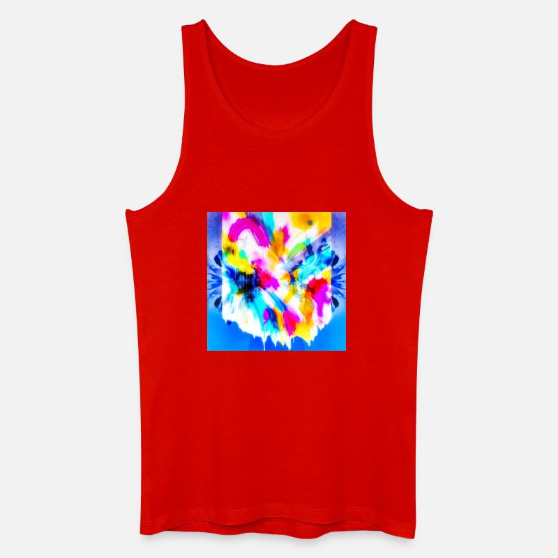 Farbexplosion im Aquarell - Männer Bio Tank Top - Rot