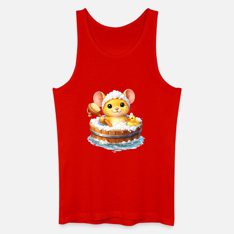 Un bain de souris mignon - Débardeur bio Homme - rouge