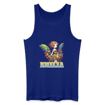 Emilia - nom de jeune fille - fée - Débardeur bio Homme - bleu roi - Devant