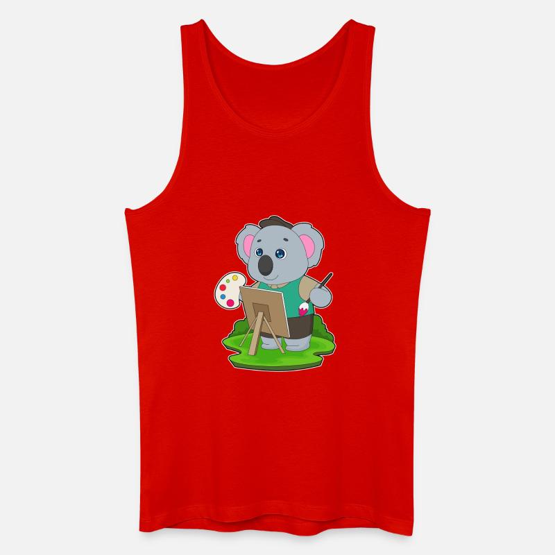 Koala Maler Pinsel Malen - Männer Bio Tank Top - Rot