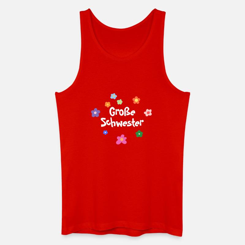 Große Schwester Blumen Design - Männer Bio Tank Top - Rot
