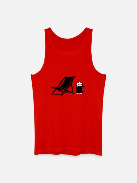 Deck Chair Beer Mug Silhouette - Men’s Organic Tank Top - red