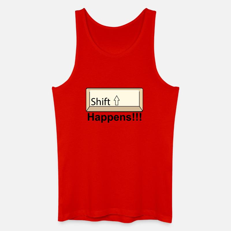 Conception minimale du clavier Shift - Débardeur bio Homme - rouge