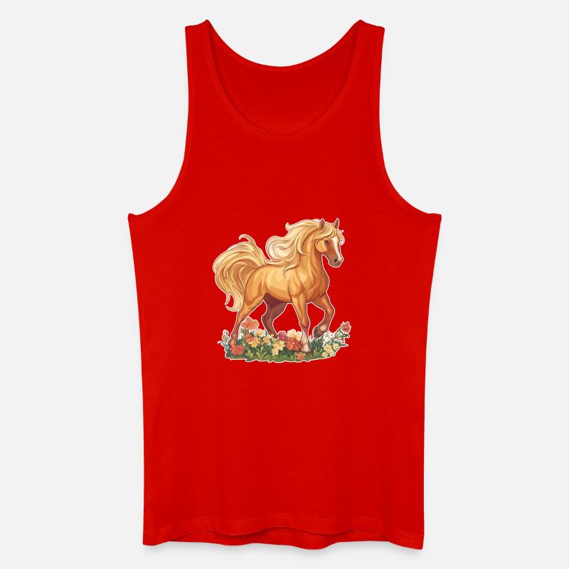 Pferd - Männer Bio Tank Top - Rot