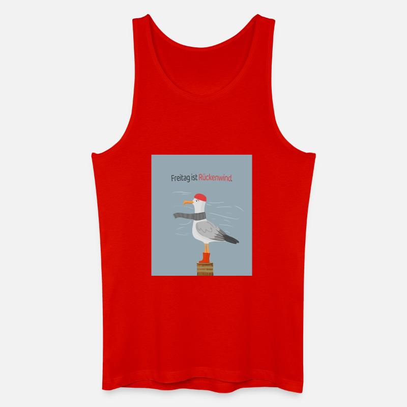 Freitag ist Rückenwind Möwe Spruch - Männer Bio Tank Top - Rot