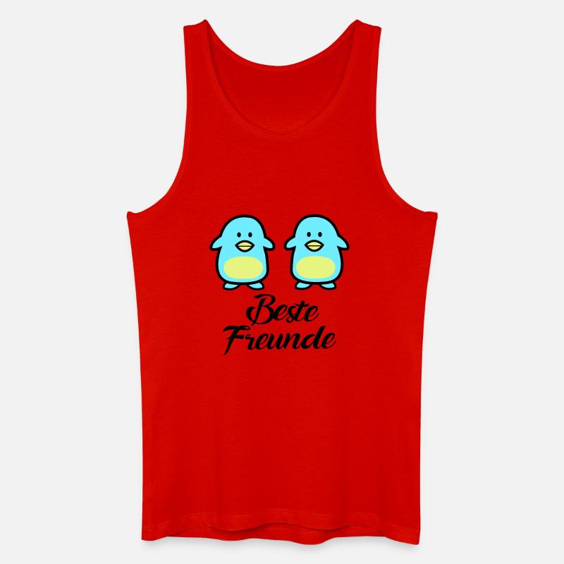 Pinguine Beste Freunde - Männer Bio Tank Top - Rot