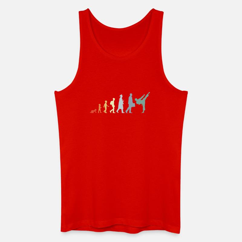 Retro Karateka Evolution - Männer Bio Tank Top - Rot