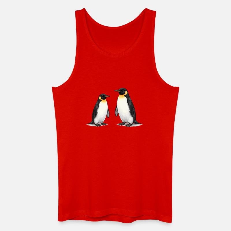 Zwei Pinguine Aquarell - Männer Bio Tank Top - Rot