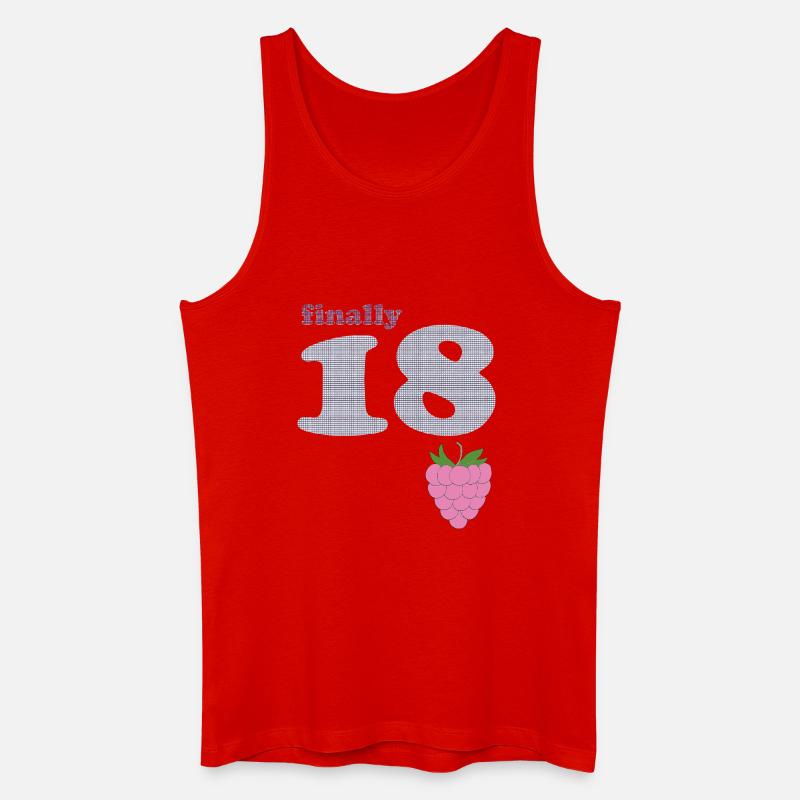 Endlich 18 – Beeren Plaid Design - Männer Bio Tank Top - Rot