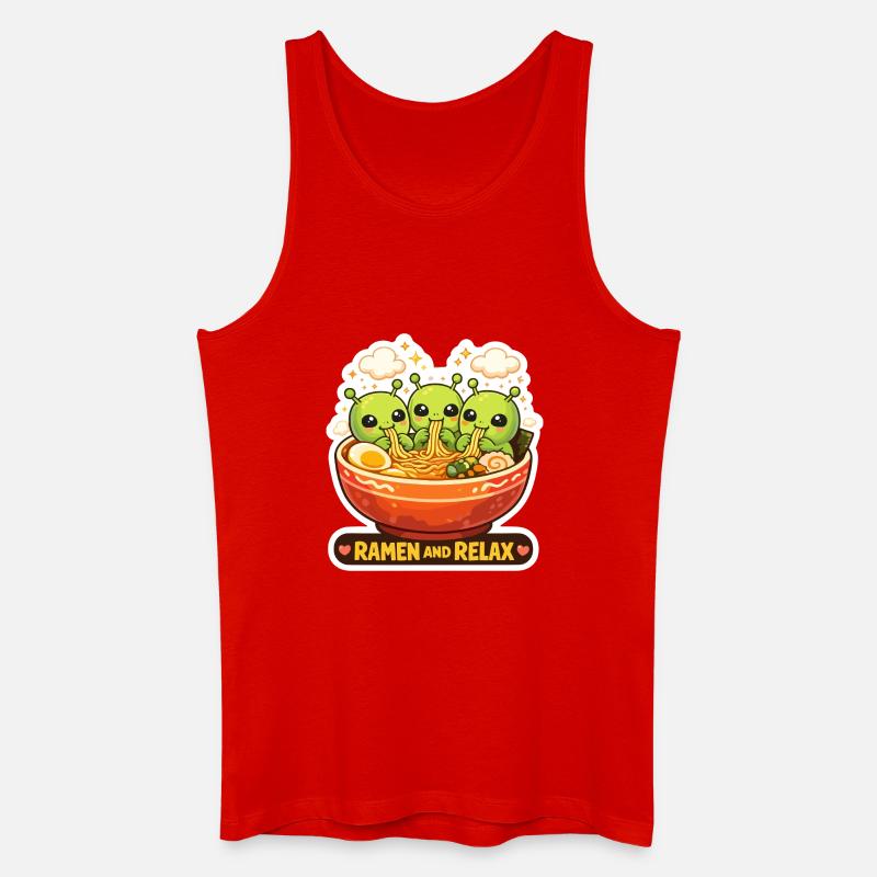 Ramen und Relax Aliens - Männer Bio Tank Top - Rot