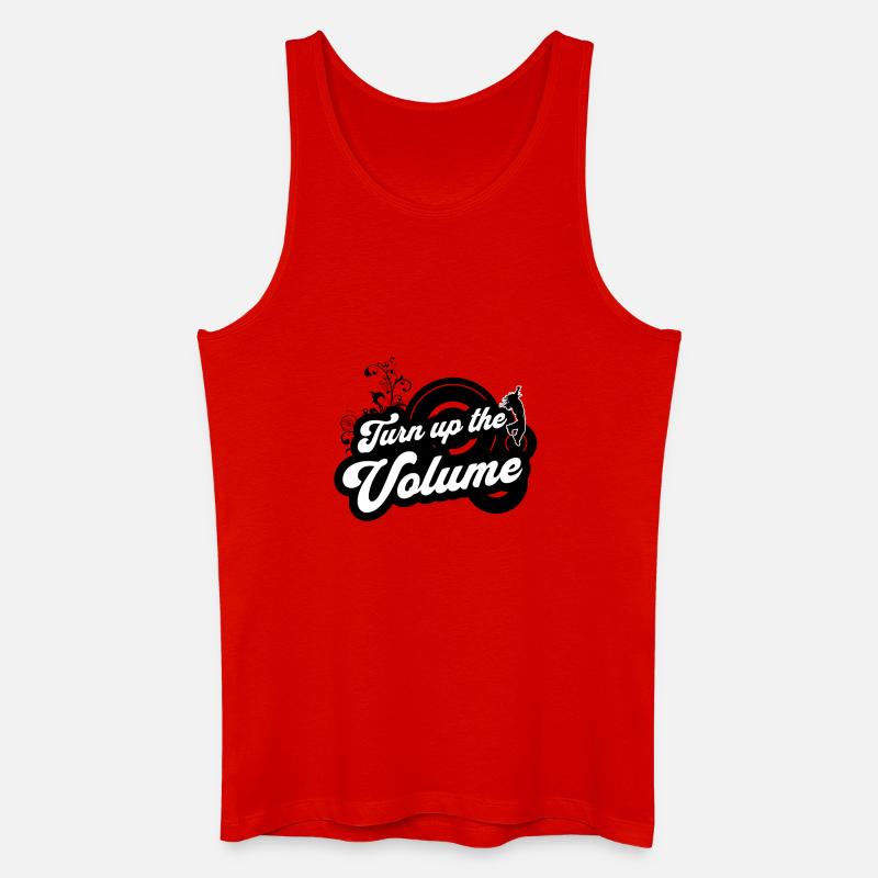 Volume Up — Schwarzes Retro-Skript - Männer Bio Tank Top - Rot