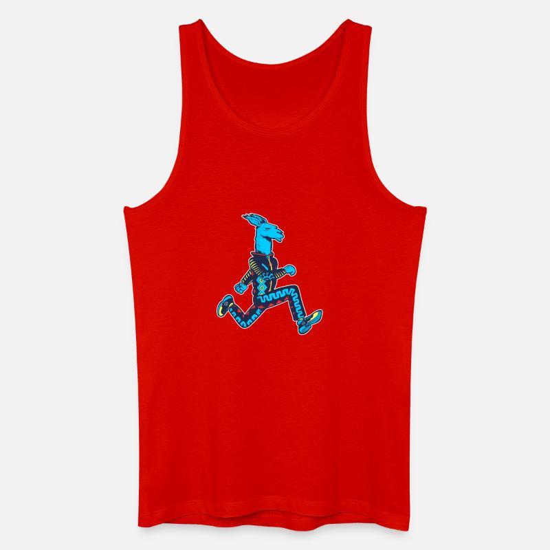 Blauer Lama-Läufer - Männer Bio Tank Top - Rot