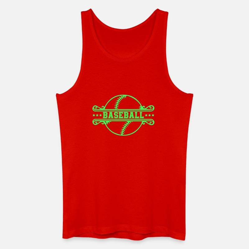 Neon Baseball Emblem Retro - Männer Bio Tank Top - Rot