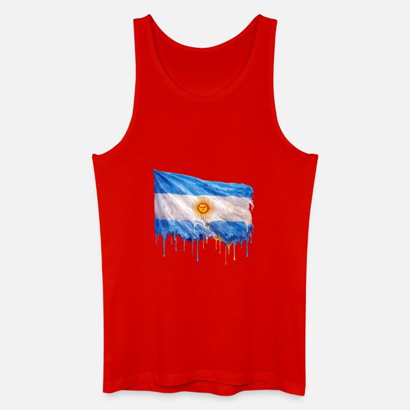 Argentinische Flagge Tropfkunst - Männer Bio Tank Top - Rot