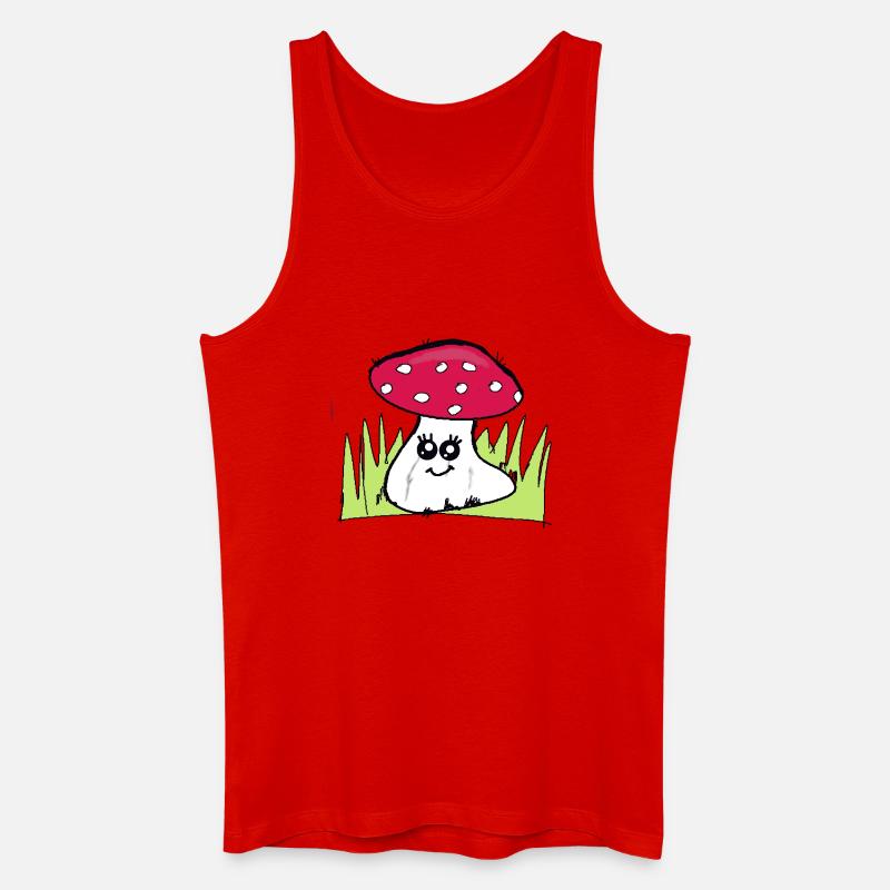 Zwinkernder Pilz mit rotem Hut - Männer Bio Tank Top - Rot