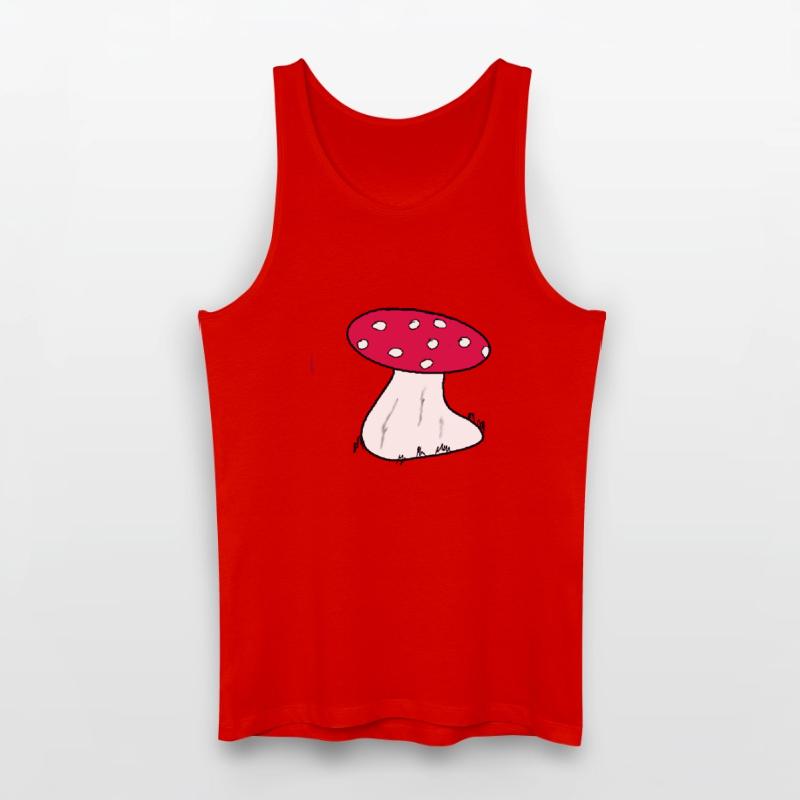Red Toadstool Cartoon Pattern Men’s Organic Tank Top