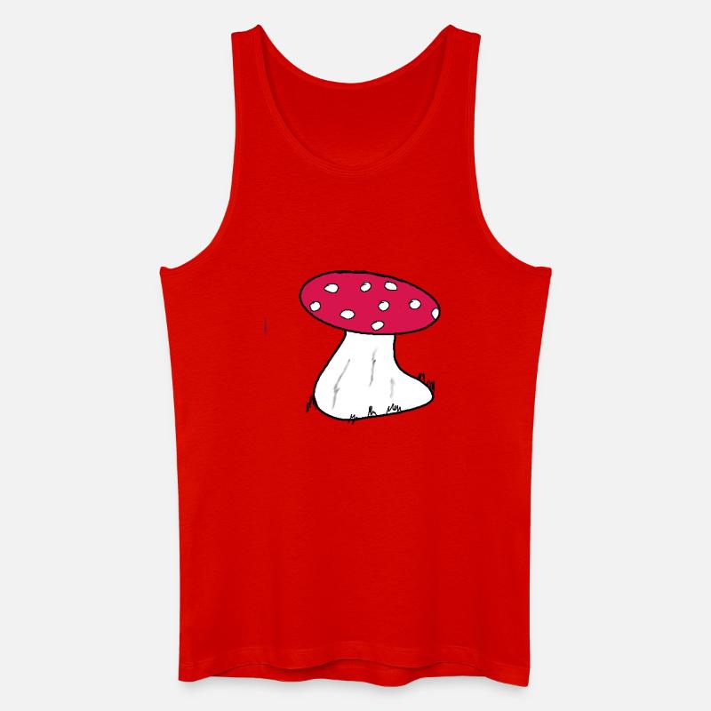 Red Toadstool Cartoon Pattern - Men’s Organic Tank Top - red