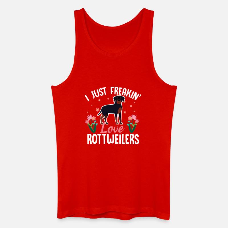 Ich liebe Rottweiler einfach - Männer Bio Tank Top - Rot