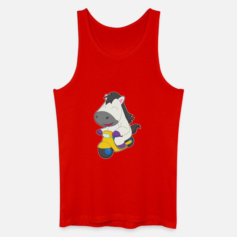 Pferd Motorroller - Männer Bio Tank Top - Rot