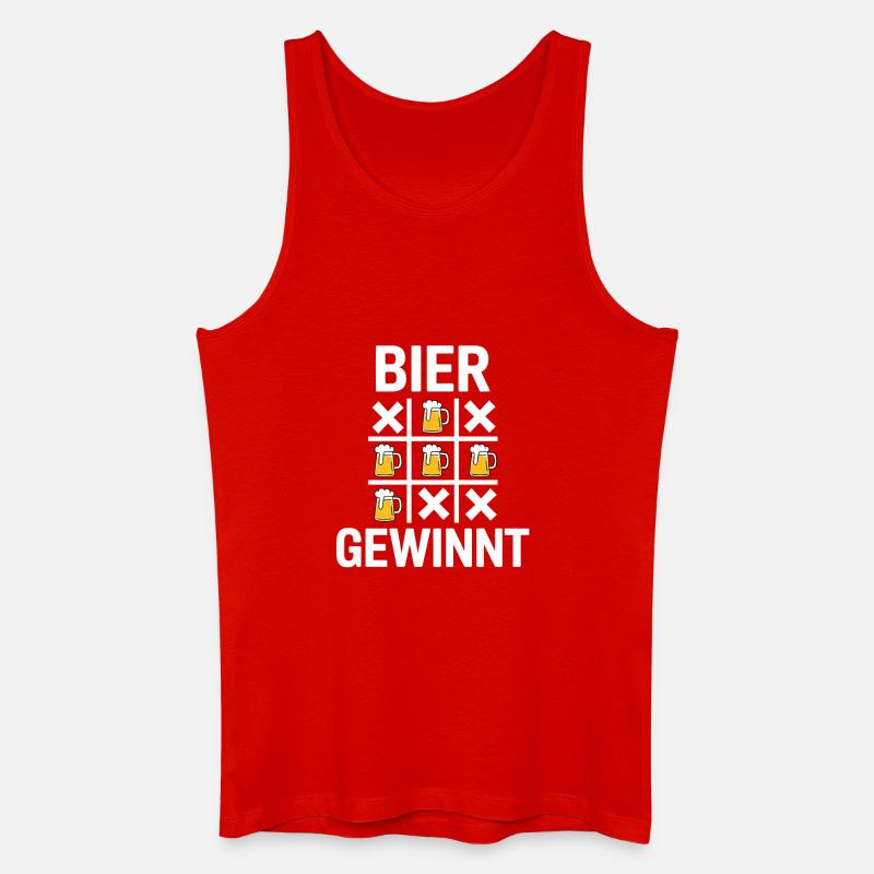 Bier Gewinn TicTacToe - Männer Bio Tank Top - Rot