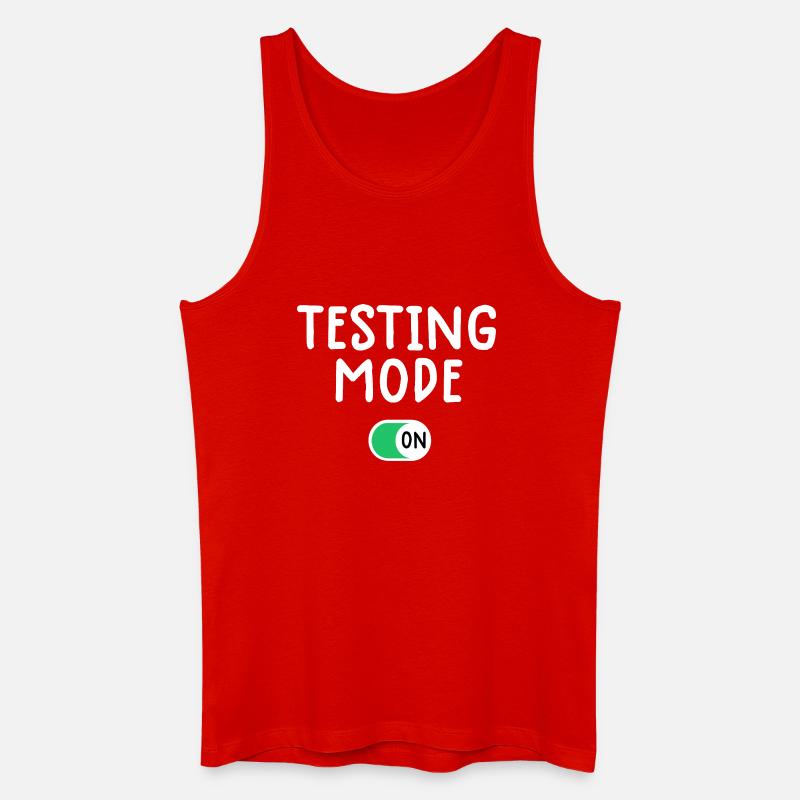 Testing Mode On Graphic Tee - Men’s Organic Tank Top - red
