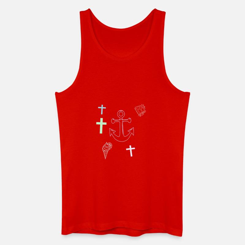  Anker Kreuz Eis maritim - Débardeur bio Homme - rouge