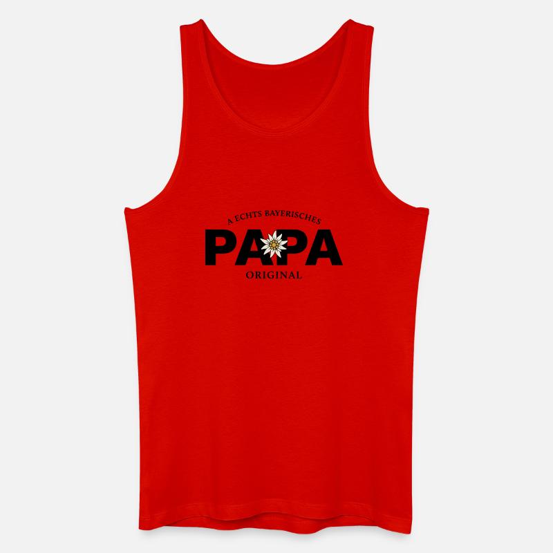 Bayerisches Original - Papa - Männer Bio Tank Top - Rot