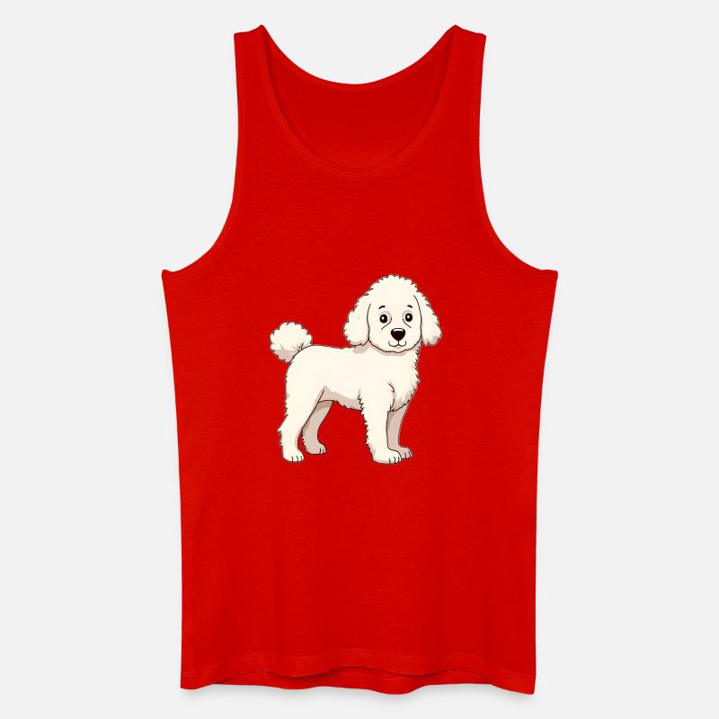 Weisser Pudel - Männer Bio Tank Top - Rot