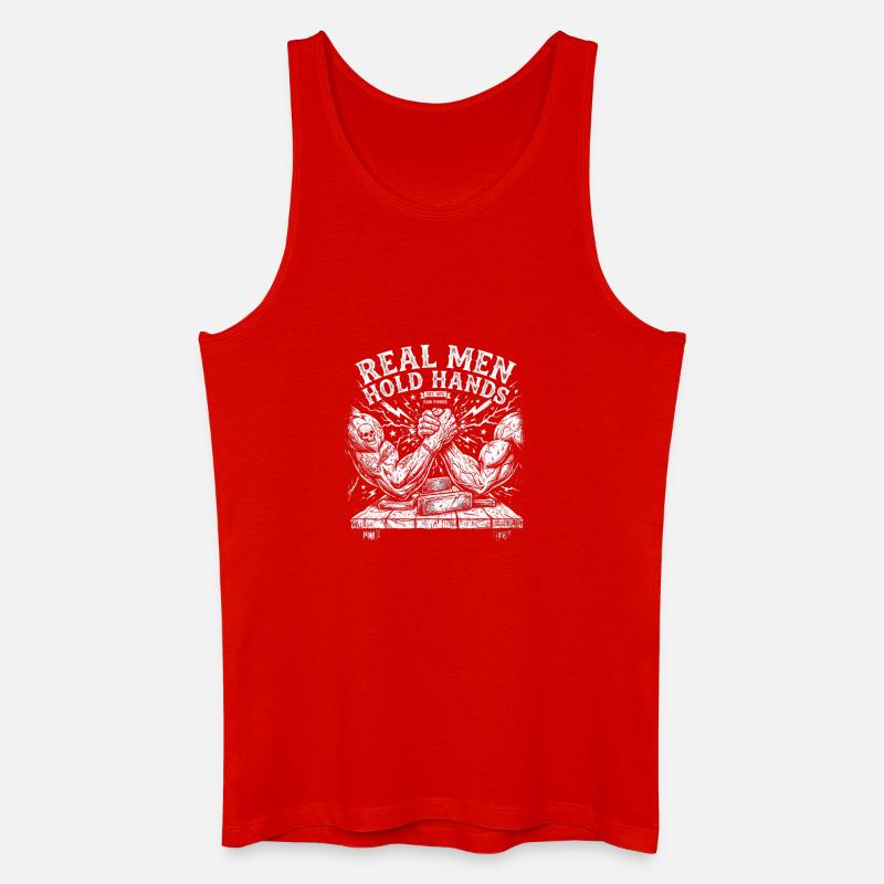 Armdrücken – Echte Männer halten Händchen - Männer Bio Tank Top - Rot