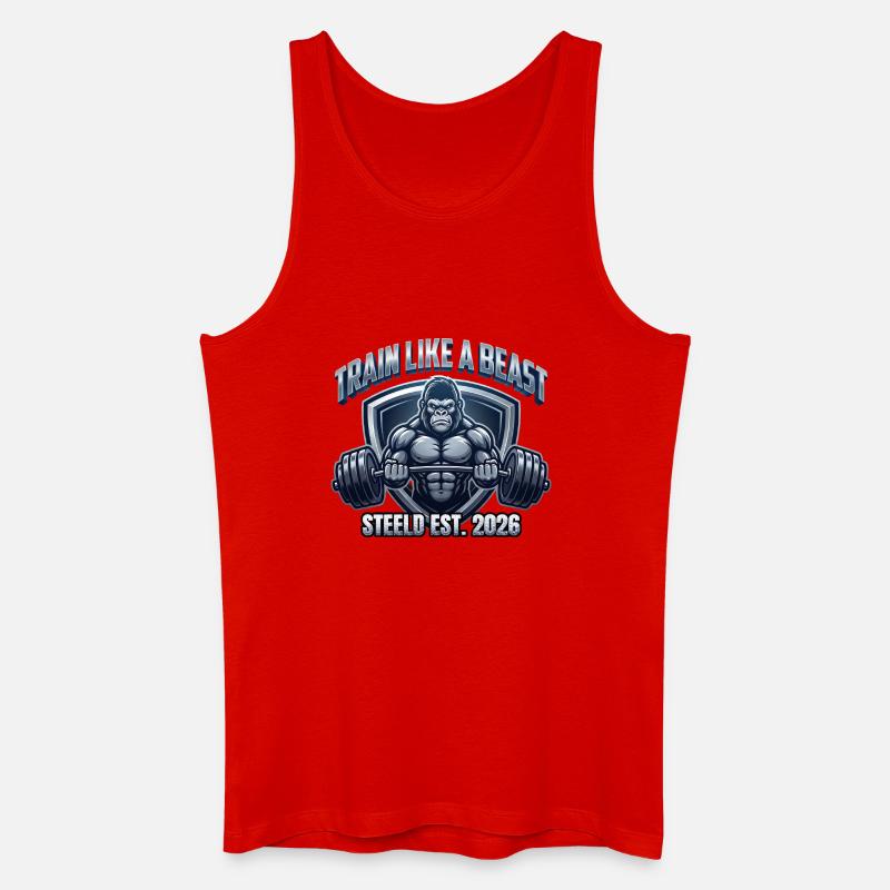 STEELD-Beast Krafttraining - Männer Bio Tank Top - Rot