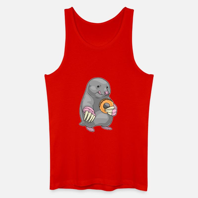 Maulwurf Donut - Männer Bio Tank Top - Rot