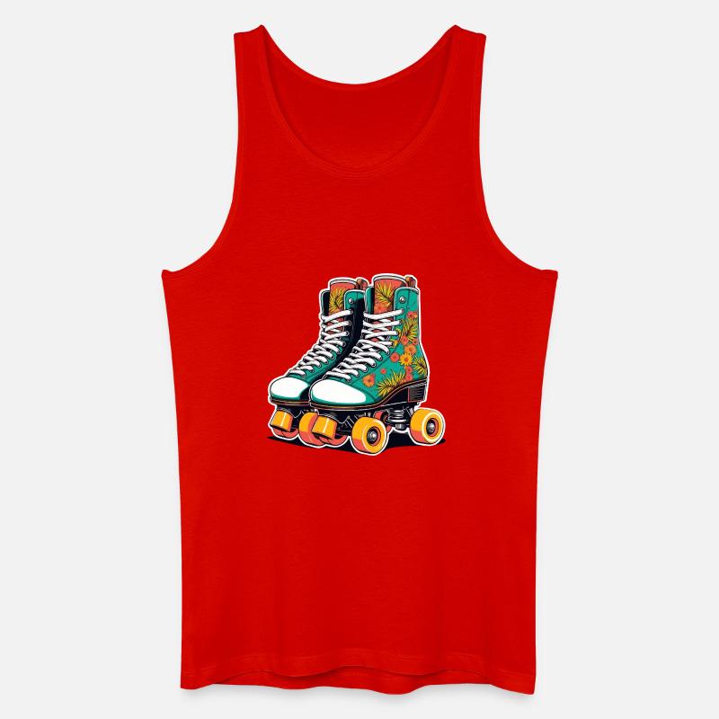 Blumenflair Rollschuhe Teal - Männer Bio Tank Top - Rot