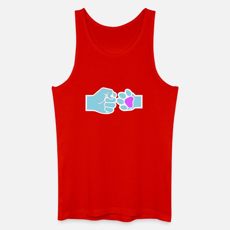 Faust Pfote Check Mensch Tier Team - Männer Bio Tank Top - Rot