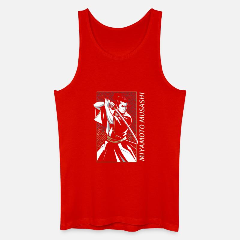 Miyamoto Musashi Samurai - Männer Bio Tank Top - Rot