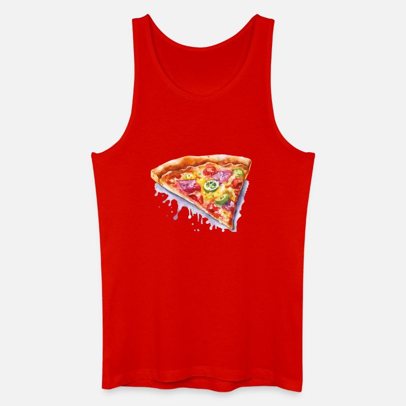 Pizza - Canotta ecologica da uomo - rosso