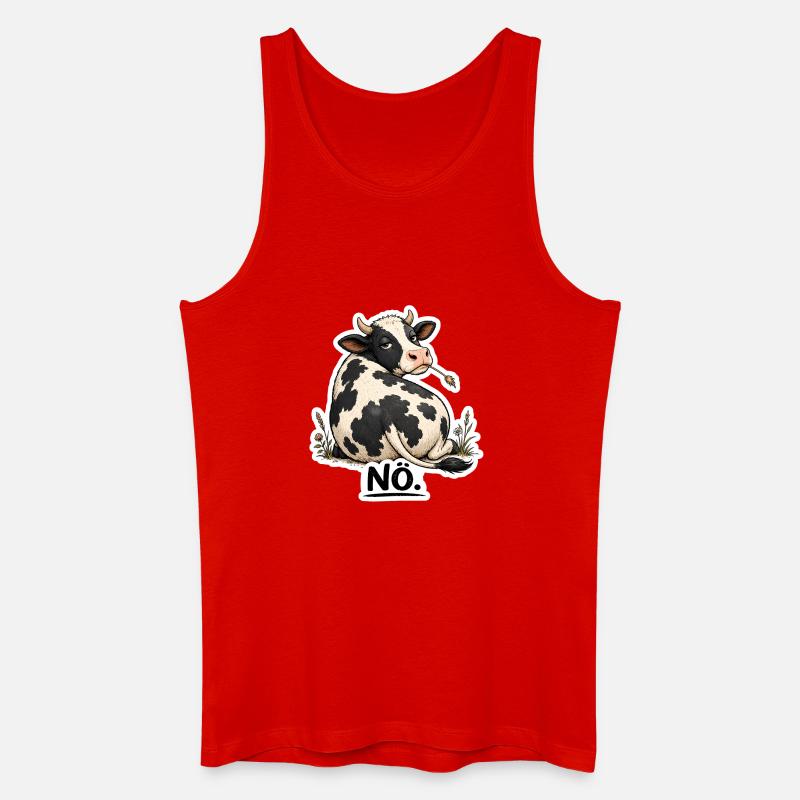 Kuh „NÖ.“ – Lustiges Statement  - Männer Bio Tank Top - Rot