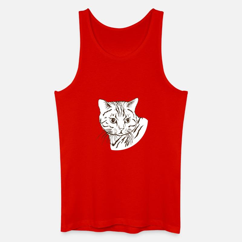 Katze - Männer Bio Tank Top - Rot