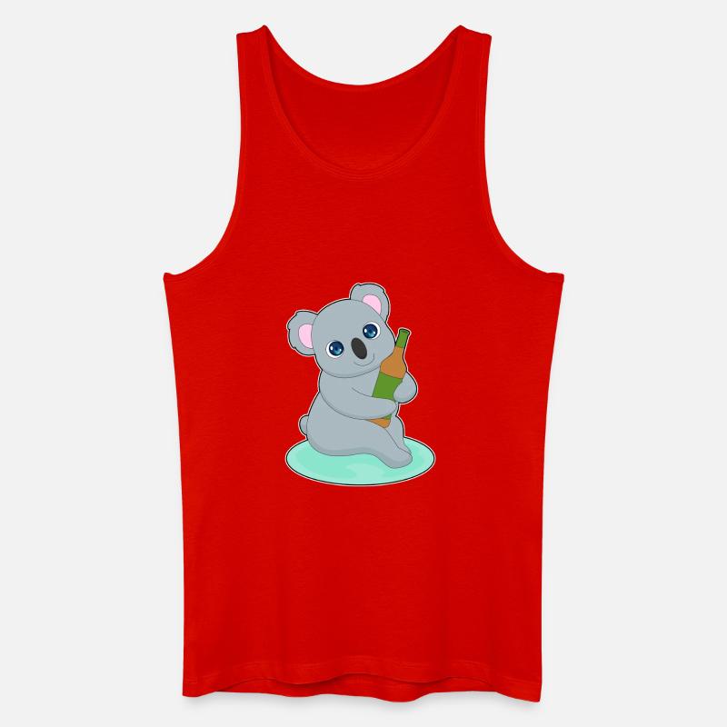 Koalaflaske øl - Økologisk tanktop til mænd - rød