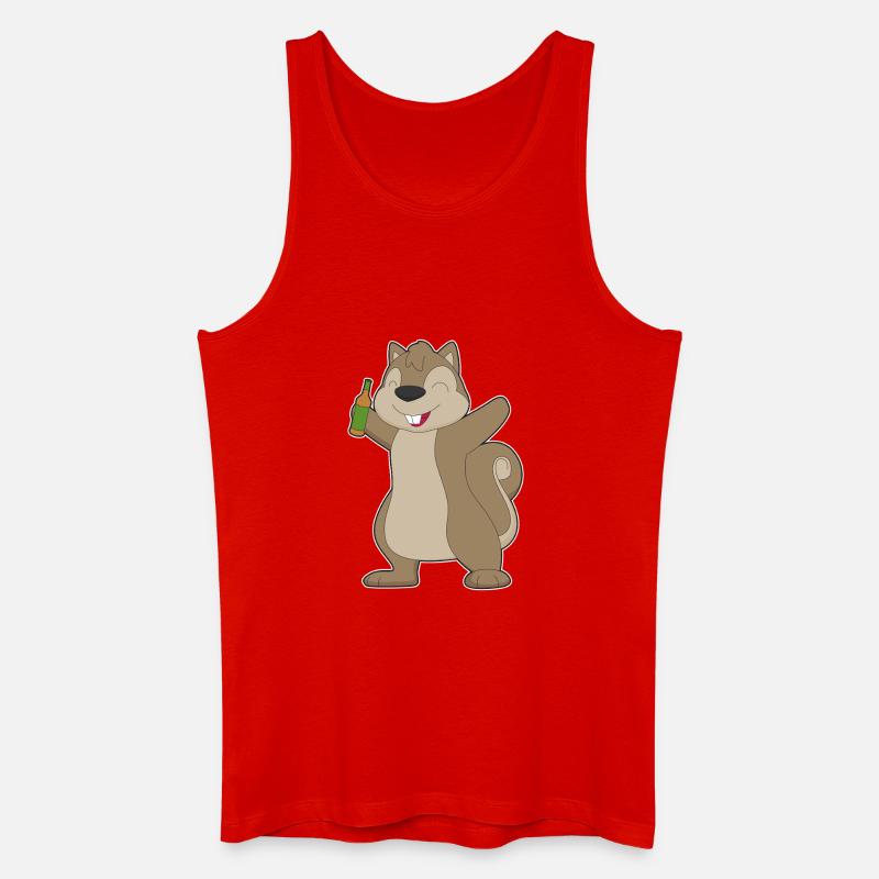 Eichhörnchen Flasche Bier - Männer Bio Tank Top - Rot