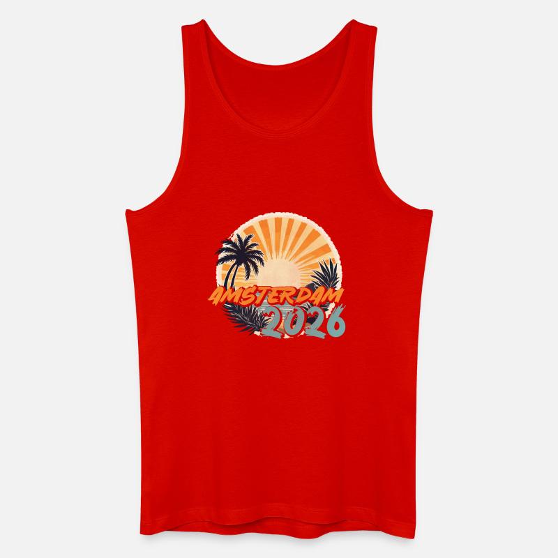 Amsterdam 2026 - Männer Bio Tank Top - Rot