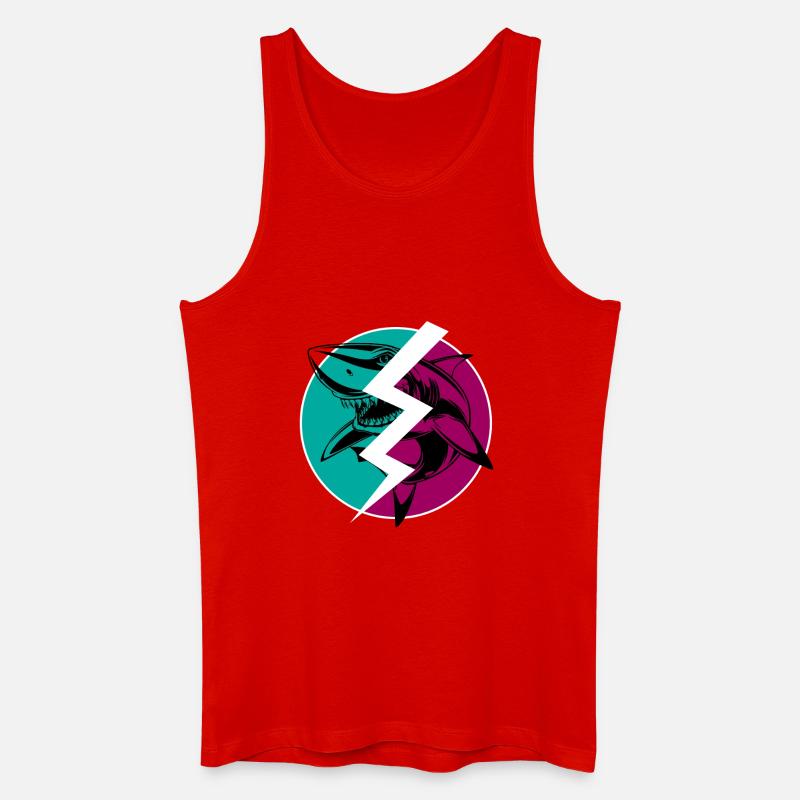 Elektrischer Split Shark - Männer Bio Tank Top - Rot