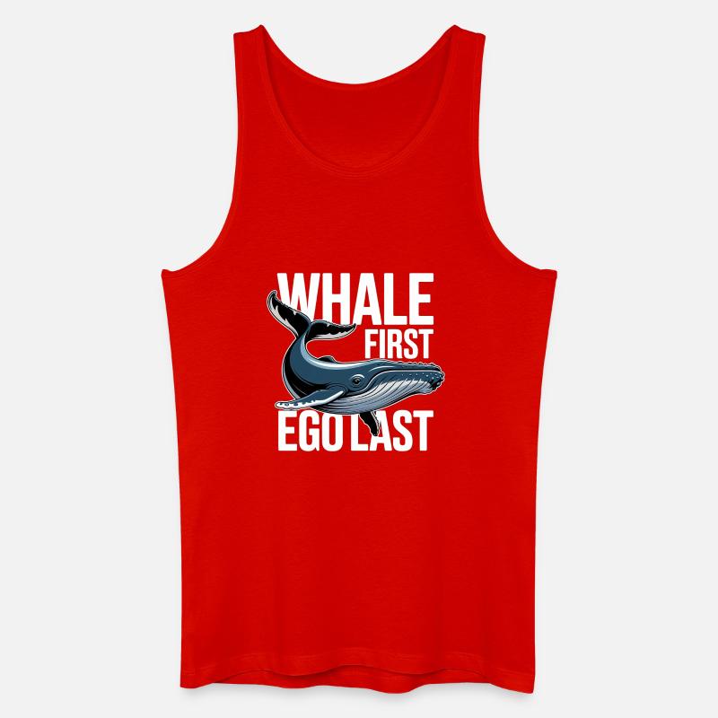 WHALE FIRST • EGO LAST #2 - Männer Bio Tank Top - Rot